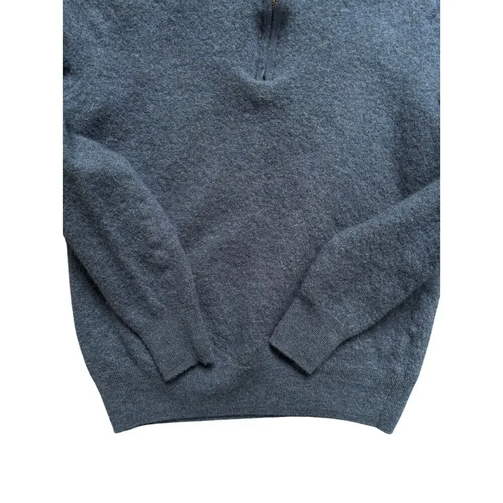 Christian Lacroix Kids 100% Merino Wool Blue 1/4 Zip, Size S